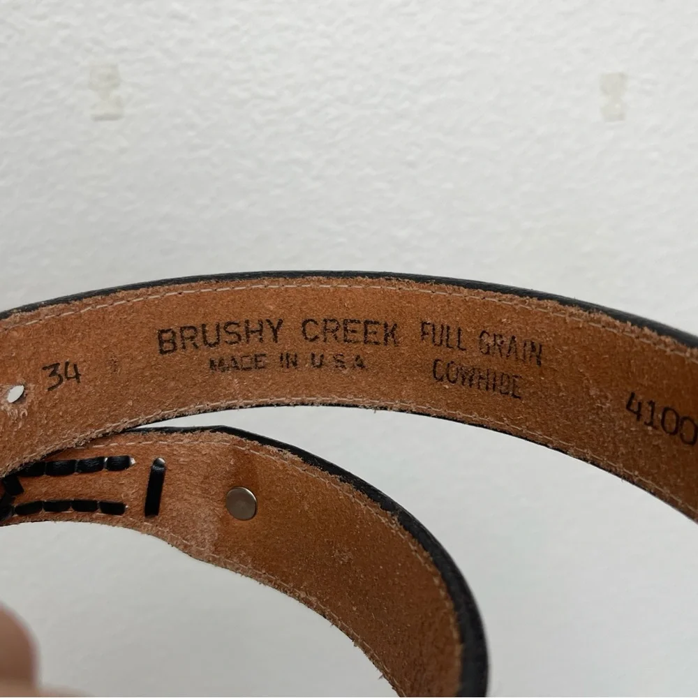 Brushy Creek Full Grain Cowhide Leather Belt Size 34